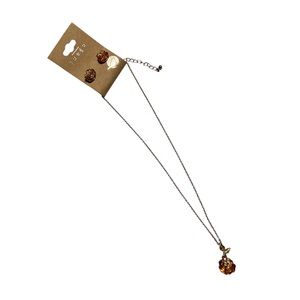 🍫3 for $24🍫 NWT Fuego Rose Gold toned Flower Stud Earrings and Necklace Set CC